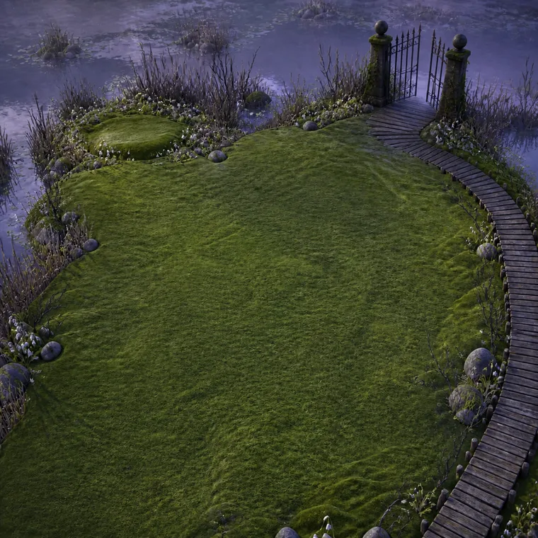 Moonfen Hollow beneath mist and moonlight