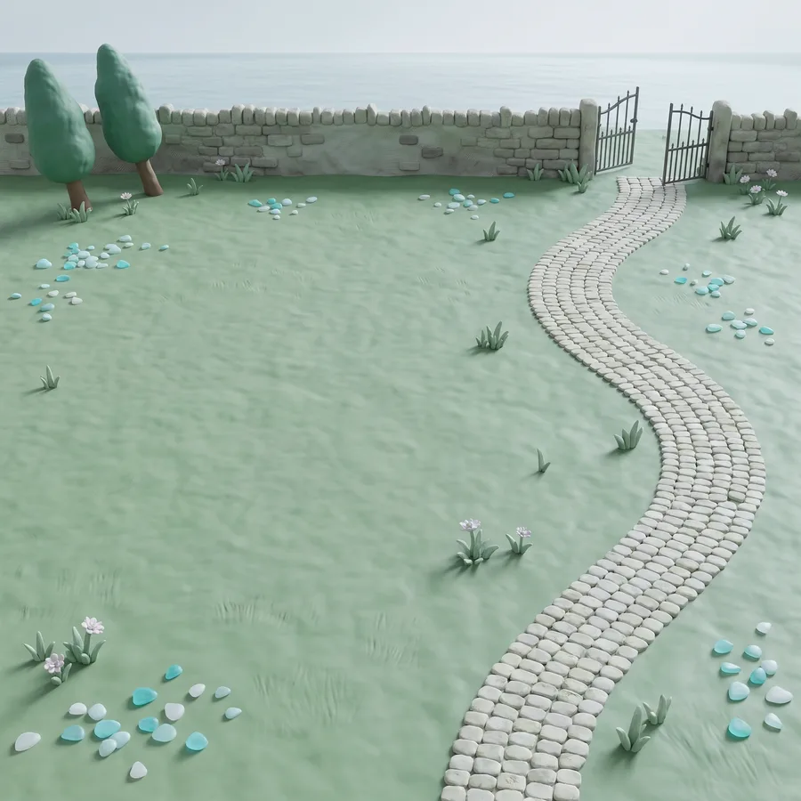 Seaglass Churchyard above the coast